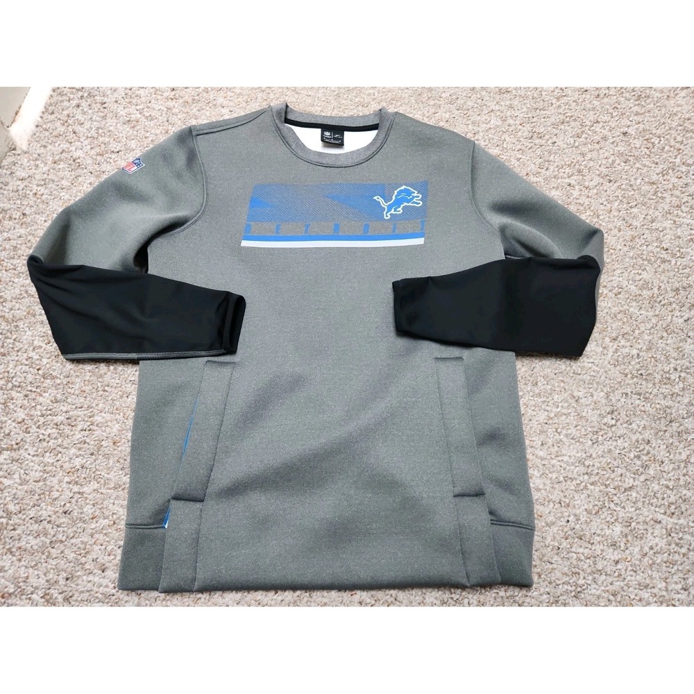 Nike Team Issued Detroit Lions Long Sleeve Sweatshirt Mens Medium On Field NFL